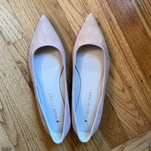 Shoes Of Prey blush pink suede pointed flat - women’s size 8